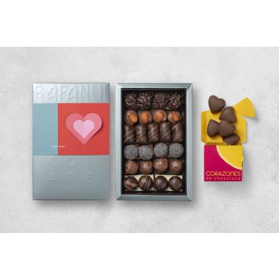 Box Chocolates Surtidos San Valentin x 500 Gr+Corazones x 5 Un